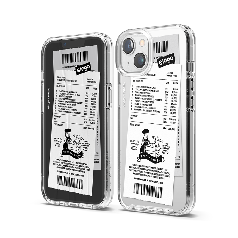 엘라고 X 뚜까따 콜라보 아이폰14 13 12 플러스 프로 미니 프로맥스 케이스 -영수증브로 (프릭,쉬룸)