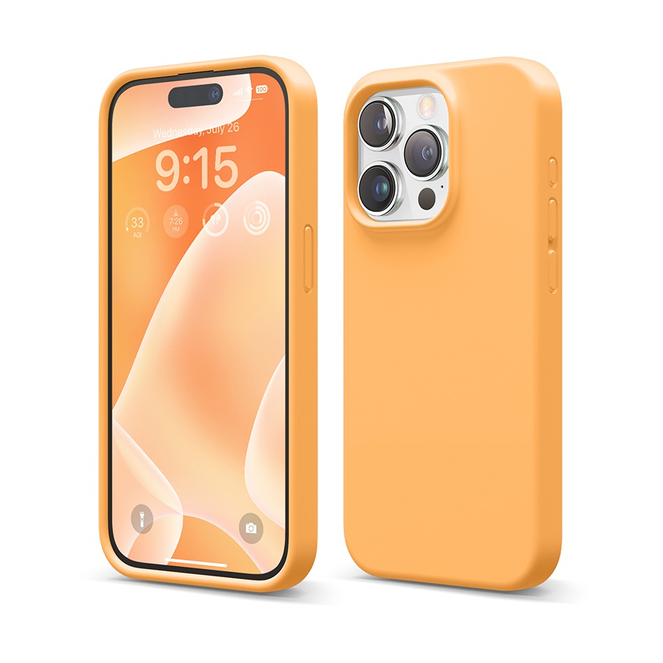 [3월의컬러] 엘라고 아이폰 15 플러스 프로 프로맥스 실리콘 케이스 -오렌지